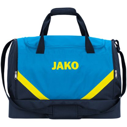 Afbeeldingen van Sporttas Iconic met bodemvak JAKO-blauw/marine/fluogeel